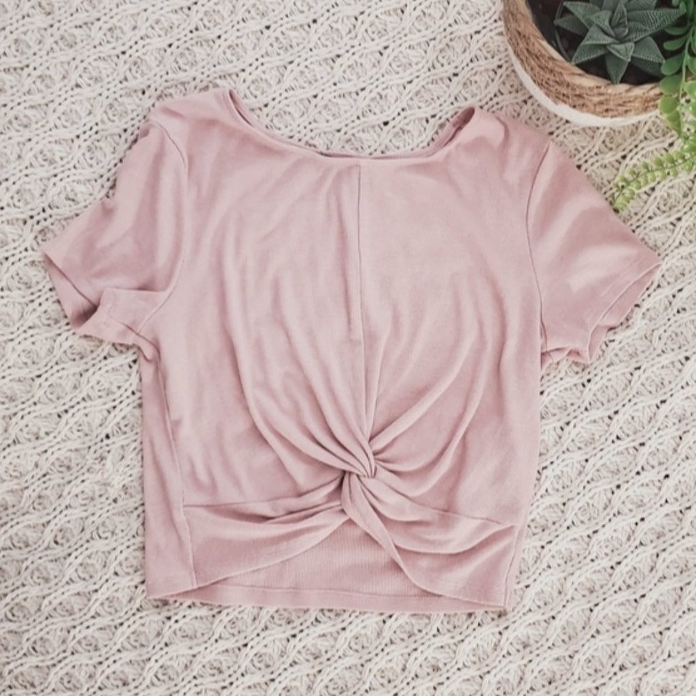 Forever 21 Soft Pink Knot Tee- Large